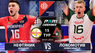 Нефтяник - Локомотив | 15 Тур | 05.01.2023 | PARI Суперлига 2022/23 | Мужчины